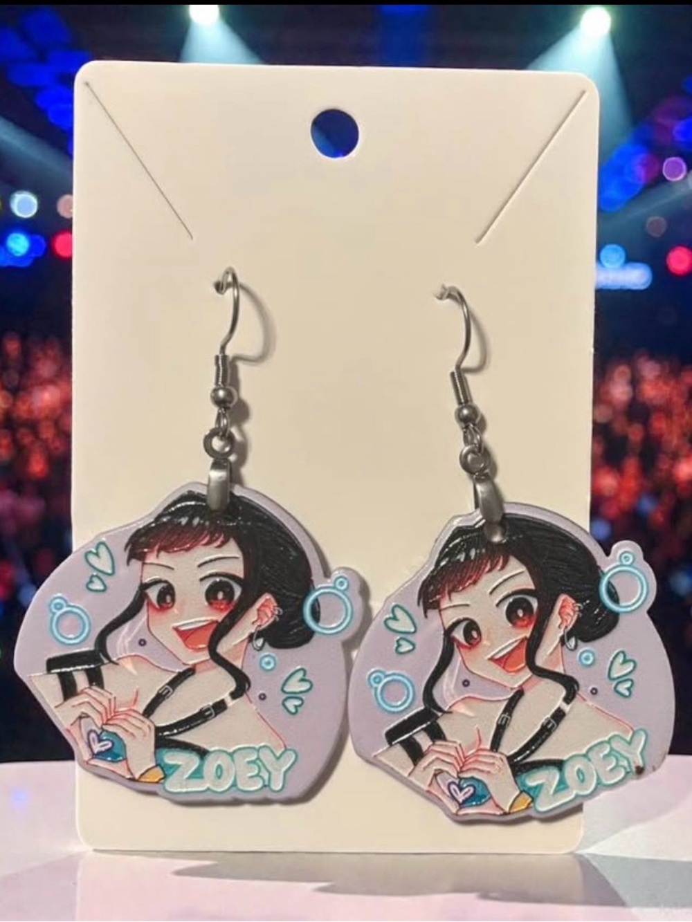 Zoey Purple Cartoon Girl Acrylic Hook Earrings - Kids Jewelry